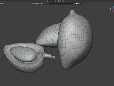 Almond green set 3D 模型