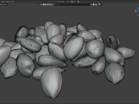 Almond shell pile 3D 模型