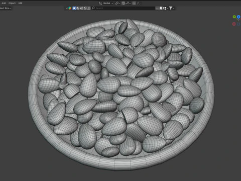 Almonds bowl 3D Model
