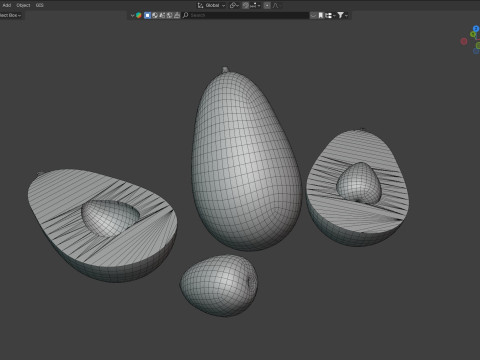 Avocado fruit seed Modèle 3D