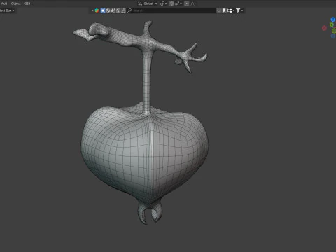 Barringtonia asiatica fruit 3D Model