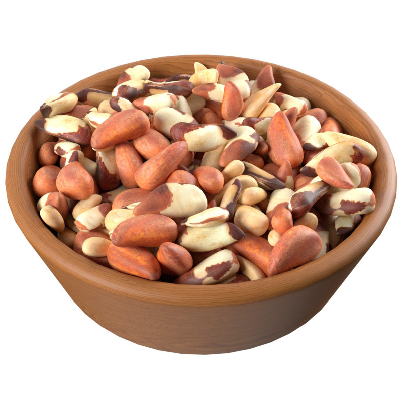 Brazilian nut bowl Modelo 3D .c4d .max .obj .3ds .fbx .stl .blend