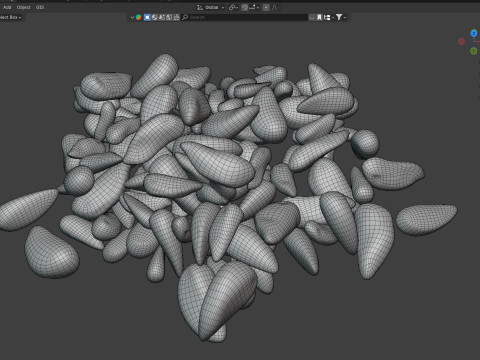 Brazilian nut pile Modello 3D