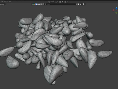 Brazilian nut pile 3D Model