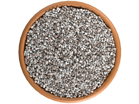 Chia Seeds Bowl Modello 3D