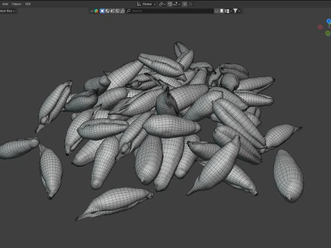Date seed pile 3D Model