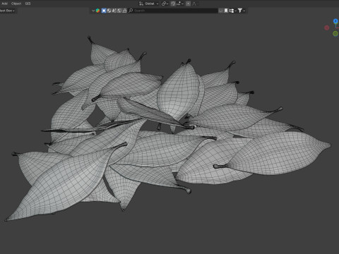 Dried bay leaves pile 3D Model