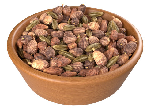 Dried cardamom fruit bowl Modelo 3D
