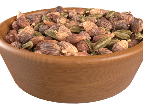Dried cardamom fruit bowl Modelo 3D