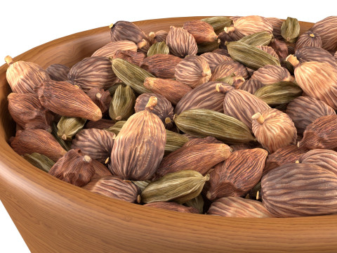 Dried cardamom fruit bowl Modelo 3D