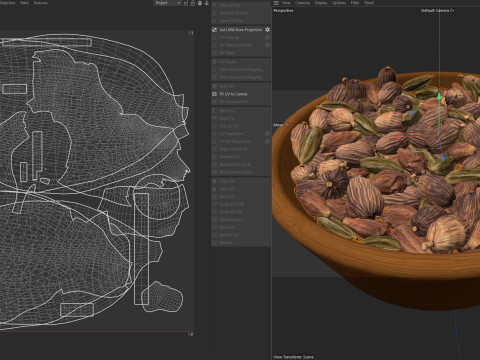Dried cardamom fruit bowl Modelo 3D