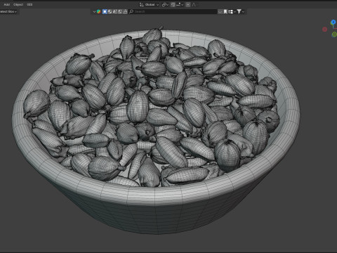 Dried cardamom fruit bowl Modelo 3D