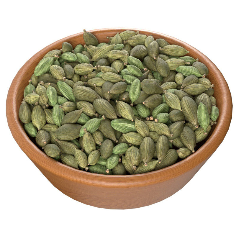 Dried green cardamom bowl 3D 模型 .c4d .max .obj .3ds .fbx .stl .blend