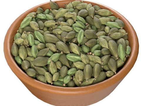 Dried green cardamom bowl Model 3D