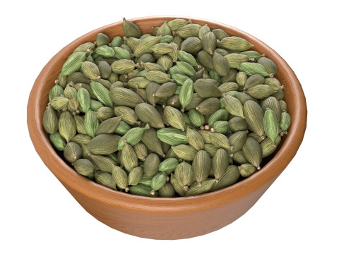 Dried green cardamom bowl 3D 모델