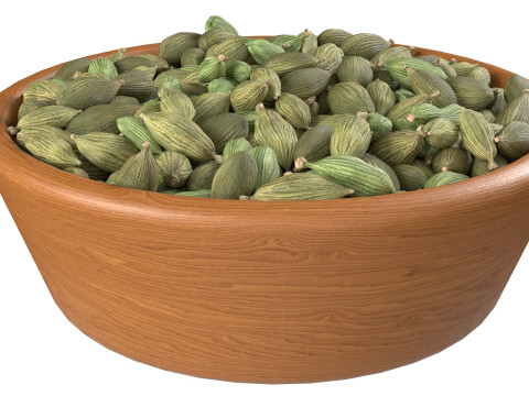 Dried green cardamom bowl 3D 모델