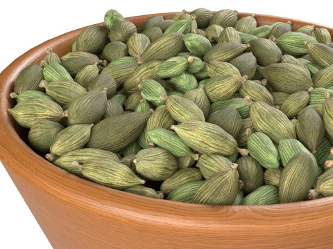 Dried green cardamom bowl 3D 모델