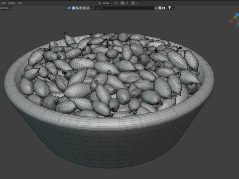 Dried green cardamom bowl 3D 모델