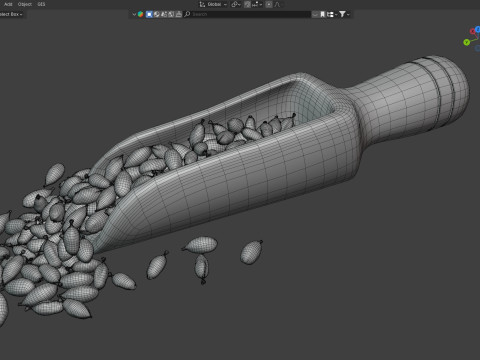 Dried green cardamom scoop 3D 모델