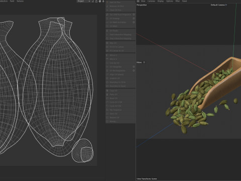 Dried green cardamom scoop 3D 모델
