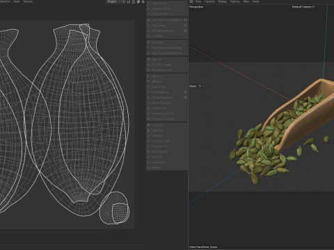 Dried green cardamom scoop 3D Model