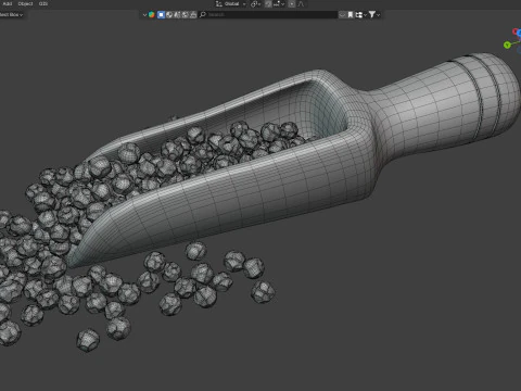 Dried peppercorn balck scoop 3D Model