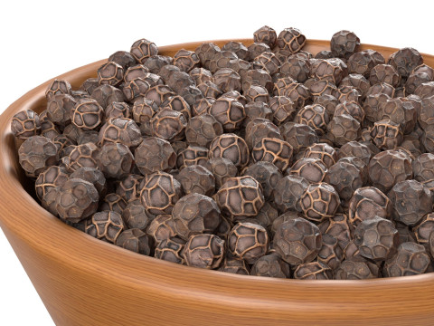 Dry peppercorn black bowl Modello 3D