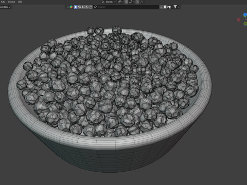 Dry peppercorn black bowl Modello 3D