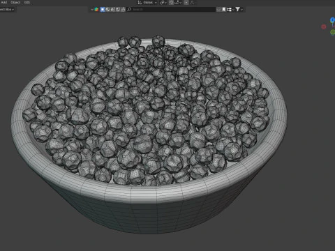 Dry peppercorn black bowl 3D Model