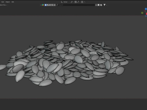 Flax Seed Pile 3D Model