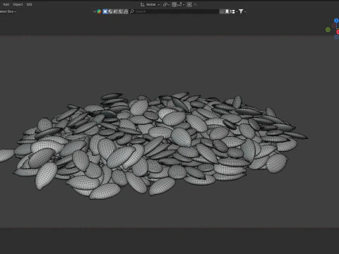 Flax Seed Pile 3D Model