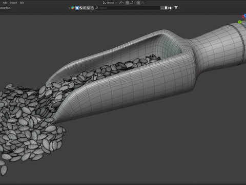 Flax Seed Scoop 3D Model