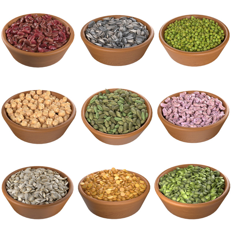Bean and Seeds collection v1 3D Модель .c4d .max .obj .3ds .fbx .stl .blend
