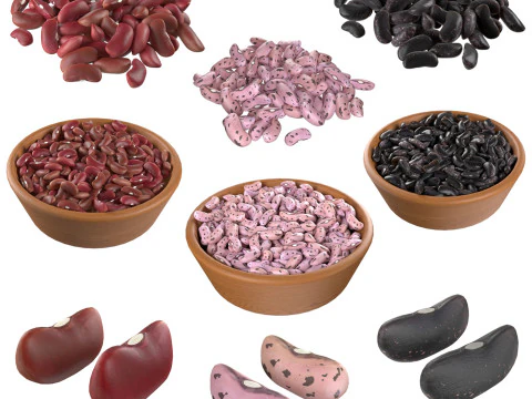 Collezione di fagioli rossi Modello 3D