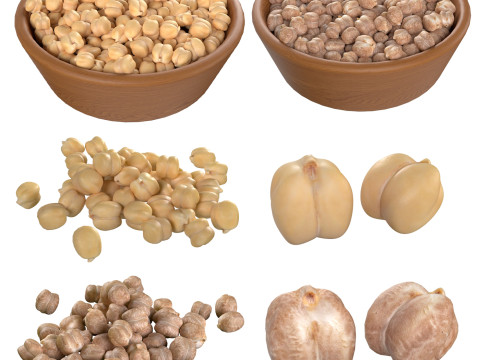Chickpea and Garbanzo beans collection Modèle 3D