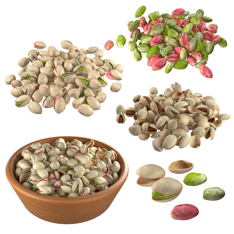 Pistachios Nuts collection 3D 模型 .c4d .max .obj .3ds .fbx .stl .blend 