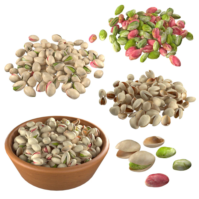 Pistachios Nuts collection 3D Model .c4d .max .obj .3ds .fbx .stl .blend 