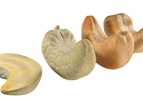 Almond Cashew and Pecan Nut 3D Model