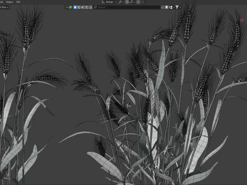Wheat dried bushes 3Dモデル