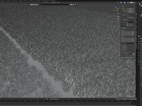 Wheat dried field 3D Model