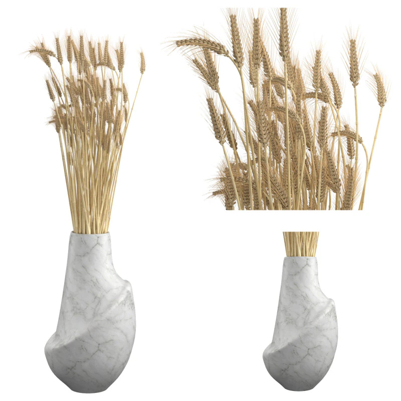 Wheat vase 1 3D Model .c4d .max .obj .3ds .fbx .stl .blend 