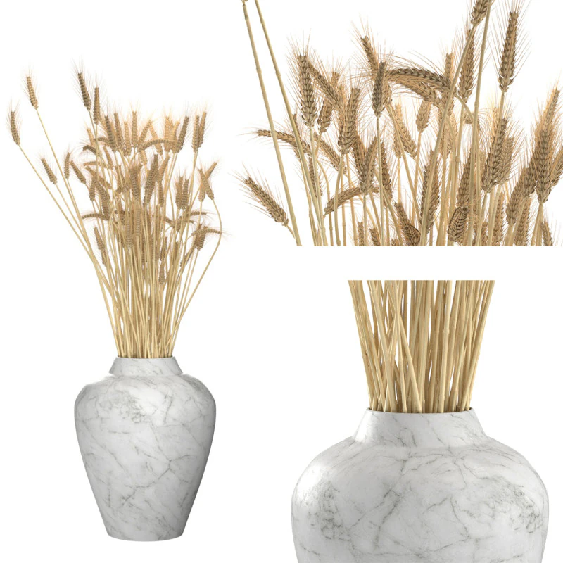 Wheat vase 2 3D Model .c4d .max .obj .3ds .fbx .stl .blend 