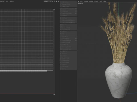 Wheat vase 2 3D Model