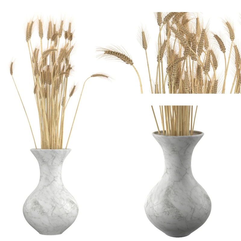 Wheat vase 3 3D Model .c4d .max .obj .3ds .fbx .stl .blend 