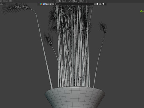 Wheat vase 3 3D Модель