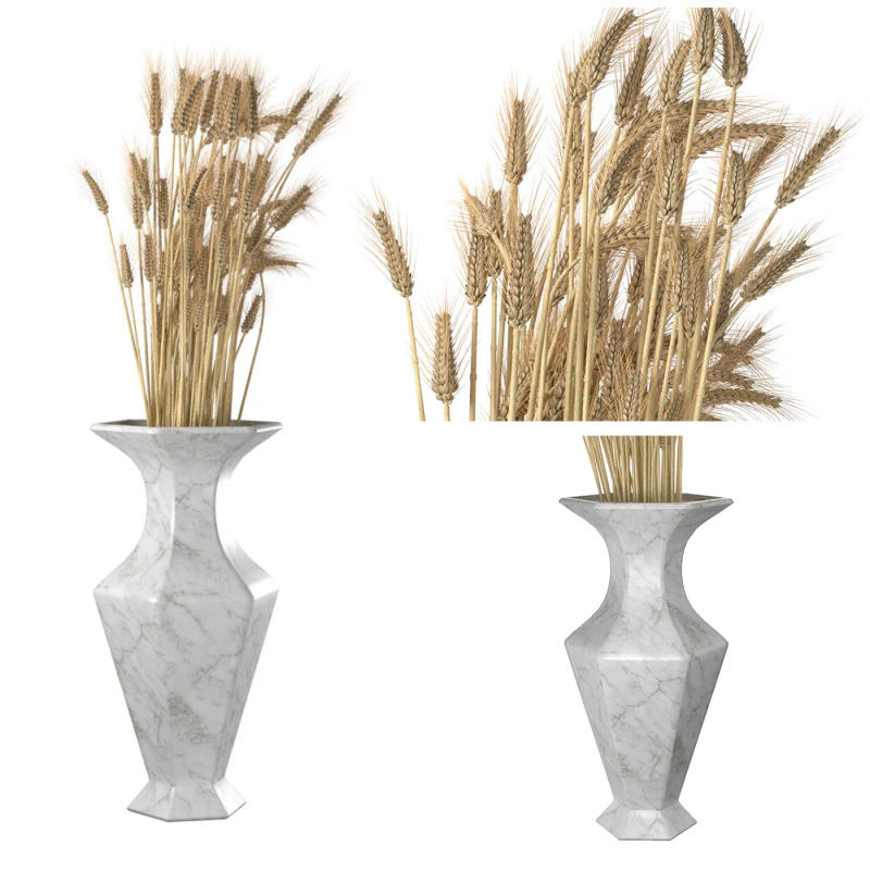 Wheat vase 4 3D Model .c4d .max .obj .3ds .fbx .stl .blend 