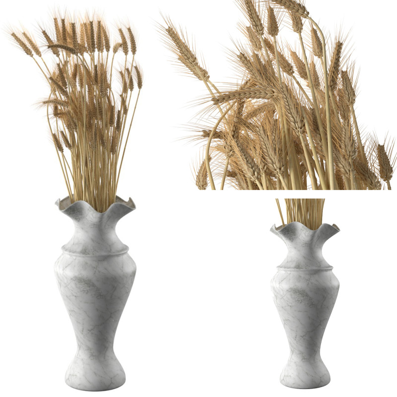 Wheat vase 5 3D 模型 .c4d .max .obj .3ds .fbx .stl .blend