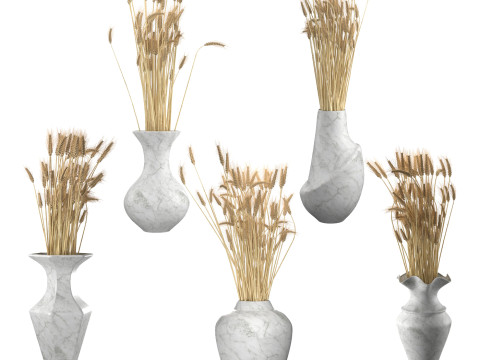 Wheat vase collection 3D 模型