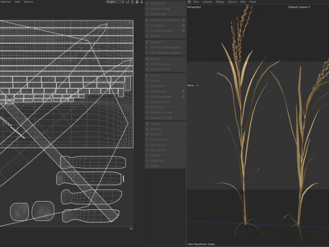 Dried rice stalk 3D-Modell