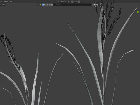 Dried rice stalk 3D-Modell